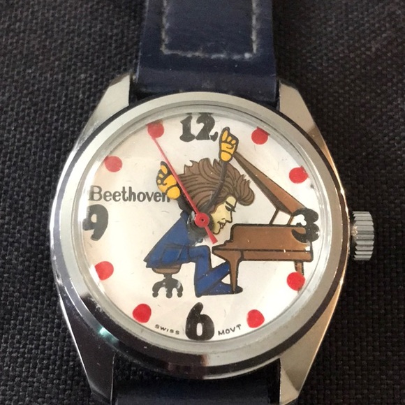 Vintage Beethoven mechanical windup watch. Works! - Picture 3 of 7